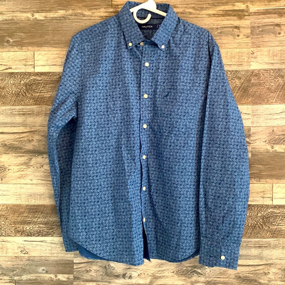 Nautica Floral Print Button Down Long Sleeve
